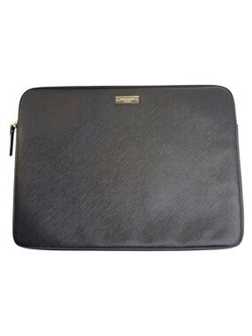 Kate Spade Black Laptop Sleeve 13” MacBook Case Gold Plaque Zip